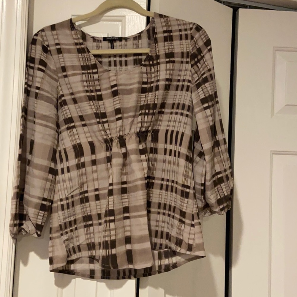 Nwt brown plaid blouse